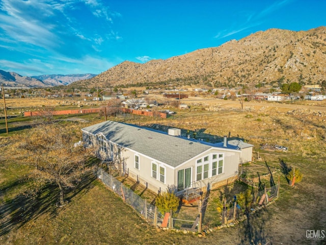 aerial view featuring a mountain view