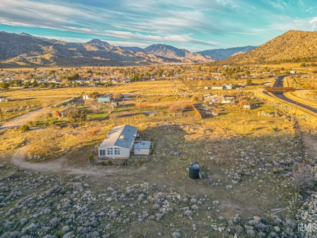 drone / aerial view with a mountain view