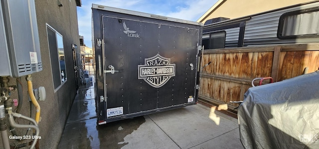 exterior space with water heater