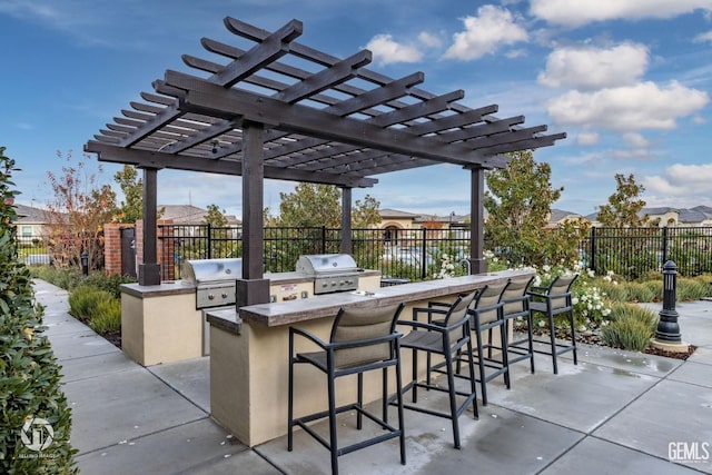 3719 Pathway Ct, Bakersfield, CA 93311 - view of patio featuring area for grilling and a pergola