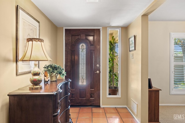 view of tiled foyer