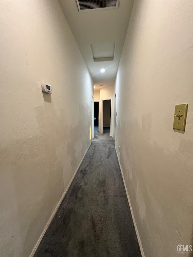 3205 Petite Sirah St, Bakersfield, CA 93306 - hallway featuring attic access and carpet flooring