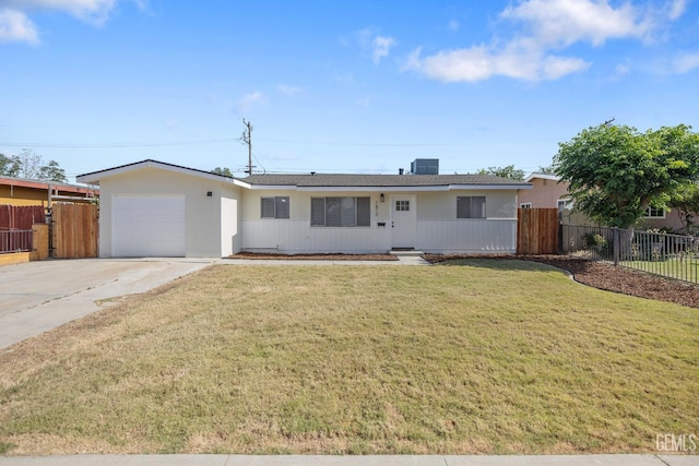 1813 6th Ave, Delano, CA 93215 - single story home with an attached garage, concrete driveway, stucco siding, and cooling unit