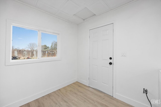 spare room with light hardwood / wood-style floors