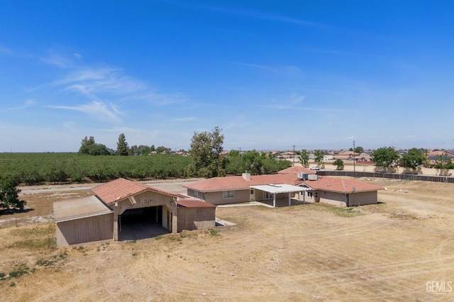 aerial view of sparsely populated area