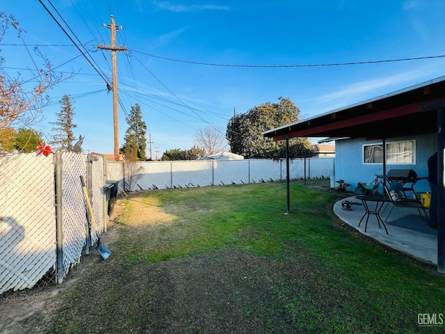 view of yard with a patio area