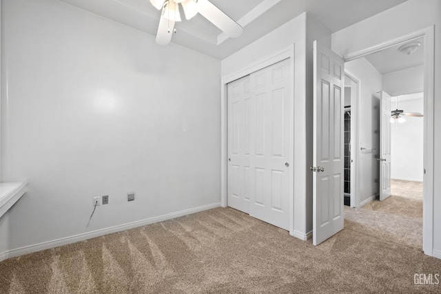 4207 Crystal Lake Dr, Bakersfield, CA 93313 - unfurnished bedroom featuring carpet floors, a closet, and ceiling fan