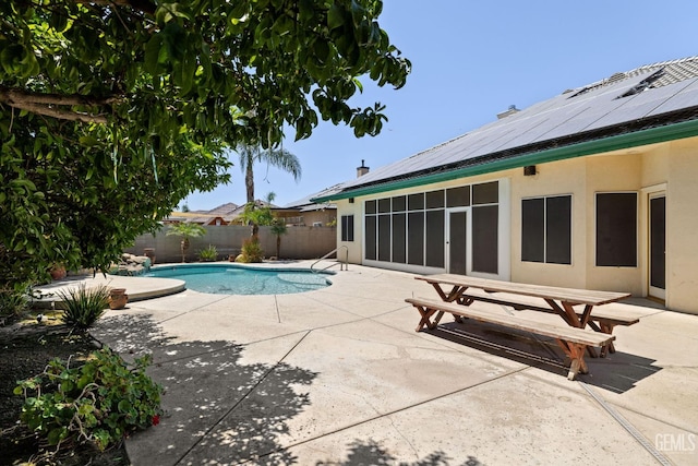 4207 Crystal Lake Dr, Bakersfield, CA 93313 - view of pool with a patio area, a fenced backyard, and a sunroom