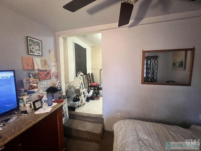 bedroom featuring ceiling fan