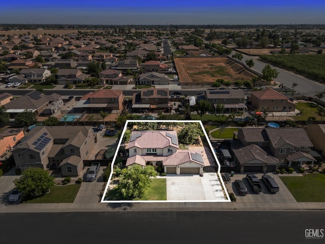 16009 La Strada Ct, Bakersfield, CA 93314 - aerial perspective of suburban area featuring property parcel outlined