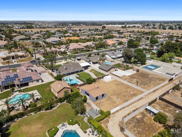 drone / aerial view with a residential view