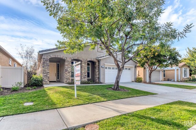 view of front of house with a garage