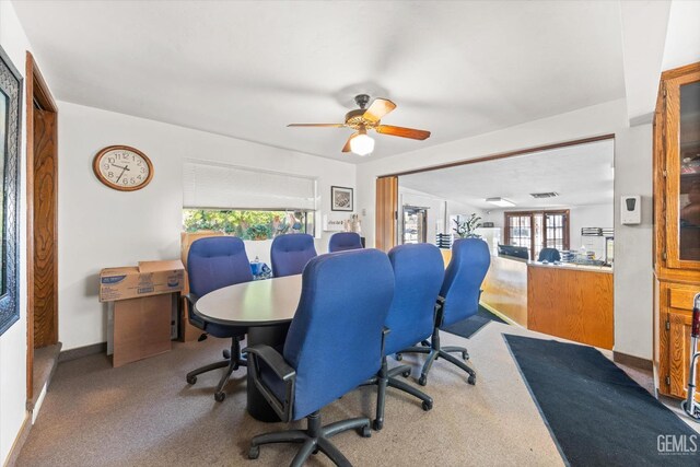 office featuring ceiling fan