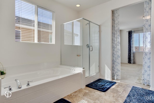 7327 Glitter Way, Bakersfield, CA 93313 - full bathroom featuring a stall shower and a garden tub