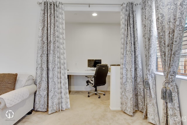 7327 Glitter Way, Bakersfield, CA 93313 - carpeted home office featuring recessed lighting