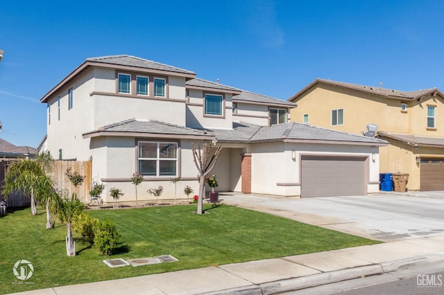 7327 Glitter Way, Bakersfield, CA 93313 - view of front of house featuring concrete driveway, stucco siding, and an attached garage