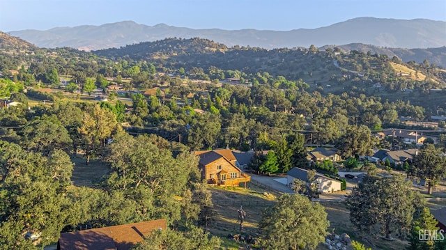 drone / aerial view with a mountain view