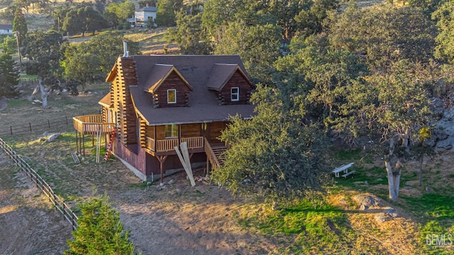 view of front of house featuring a deck