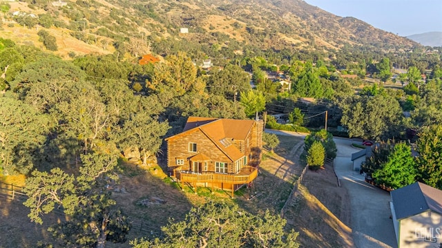 aerial view featuring a mountain view