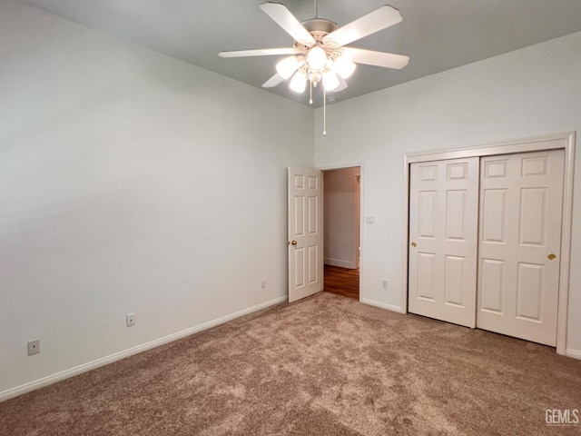 4812 Prairie Meadows Way, Bakersfield, CA 93312 - unfurnished bedroom featuring carpet flooring, a closet, and ceiling fan