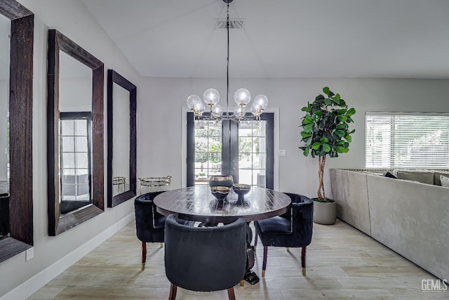 6800 Eagle Cap St, Bakersfield, CA 93313 - dining space with a chandelier, light wood finished floors, and french doors