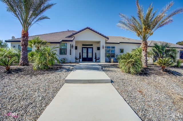 view of front of property with french doors