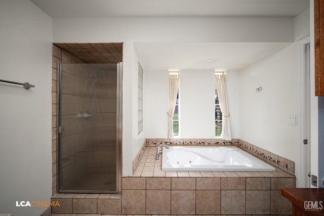 bathroom with independent shower and bath