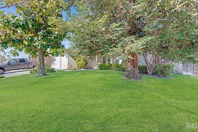 11602 Marazion Hill Ct, Bakersfield, CA 93311 - view of yard with driveway and fence