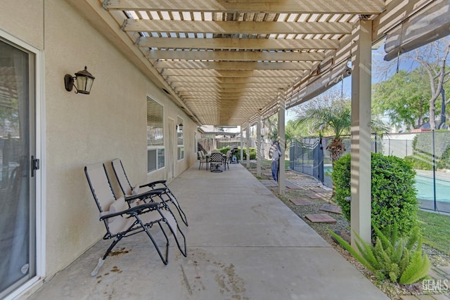 11602 Marazion Hill Ct, Bakersfield, CA 93311 - view of patio with a pergola, outdoor dining area, and a fenced backyard