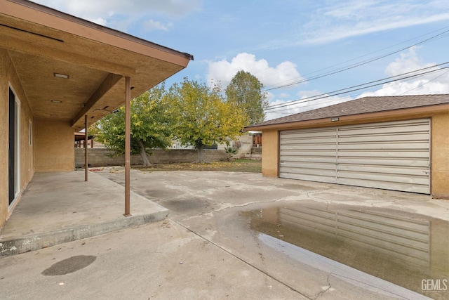 view of garage