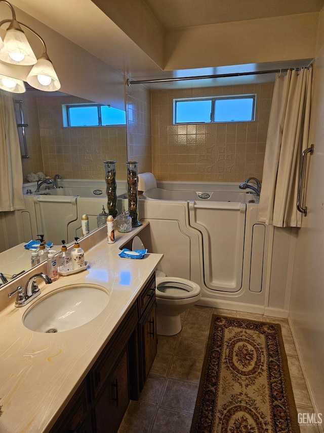 5708 Cypress Point Dr, Bakersfield, CA 93309 - full bath with vanity and tile patterned flooring