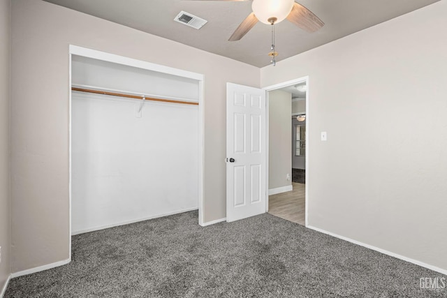 12017 Hannah Denise Ave, Bakersfield, CA 93312 - unfurnished bedroom featuring carpet floors, a closet, and a ceiling fan