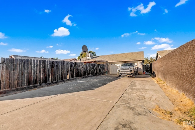 exterior space featuring a garage