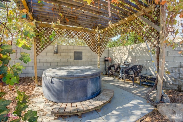 view of patio / terrace with a pergola