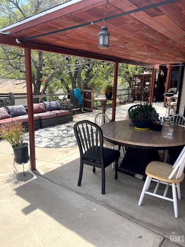 view of patio / terrace featuring outdoor dining space and outdoor lounge area