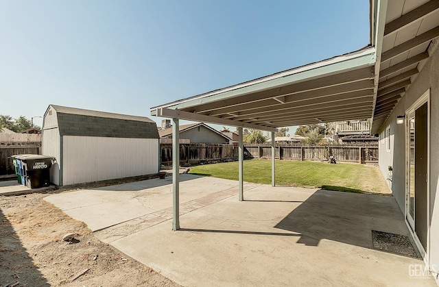 view of patio / terrace with a storage unit