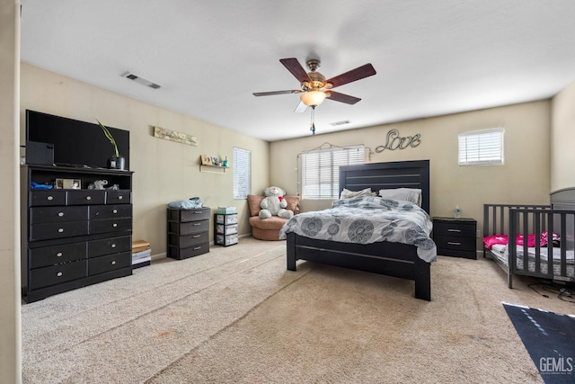 9301 Cobble Mountain Rd, Bakersfield, CA 93313 - bedroom featuring carpet and a ceiling fan