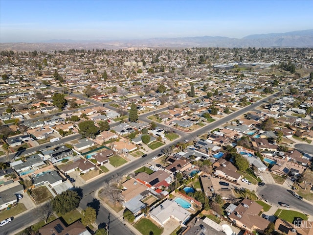 bird's eye view with a mountain view