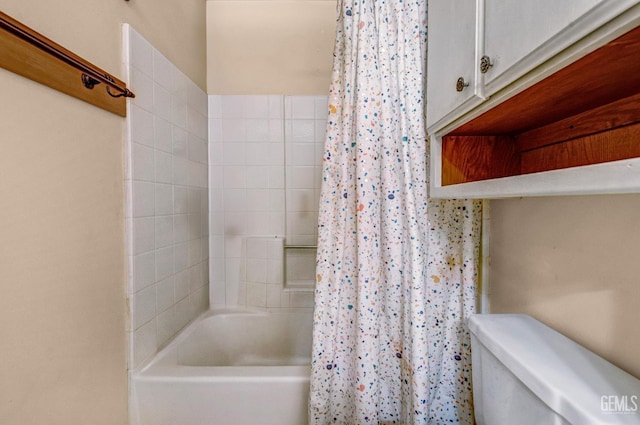 3304 Charlotte St, Bakersfield, CA 93313 - bathroom with shower / bath combo with shower curtain and toilet