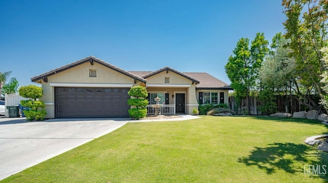 6003 Bluewater Bay Ct, Bakersfield, CA 93312 - ranch-style home featuring concrete driveway, stucco siding, an attached garage, and a tile roof