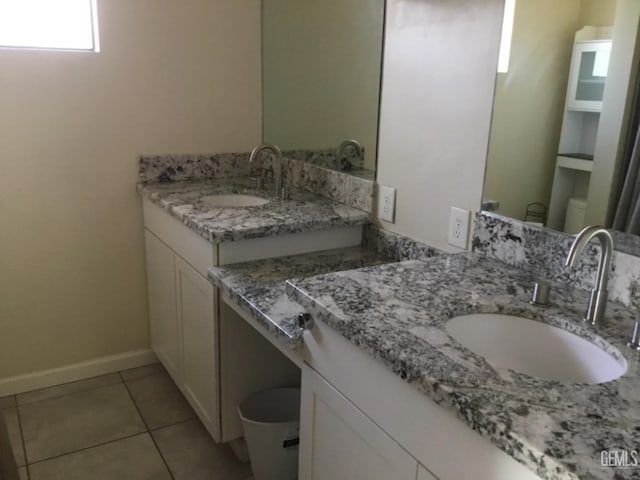 bathroom featuring vanity and tile patterned floors