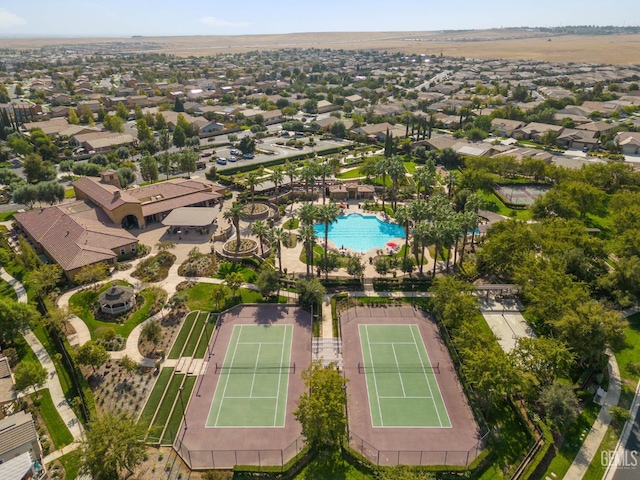9803 Petersburg Pl, Bakersfield, CA 93306 - aerial view of residential area featuring a pool area