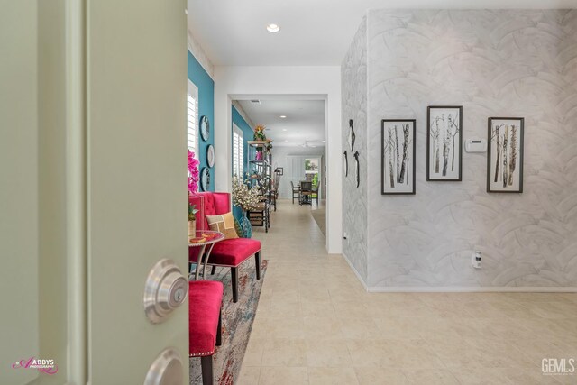 9803 Petersburg Pl, Bakersfield, CA 93306 - hallway with recessed lighting and baseboards