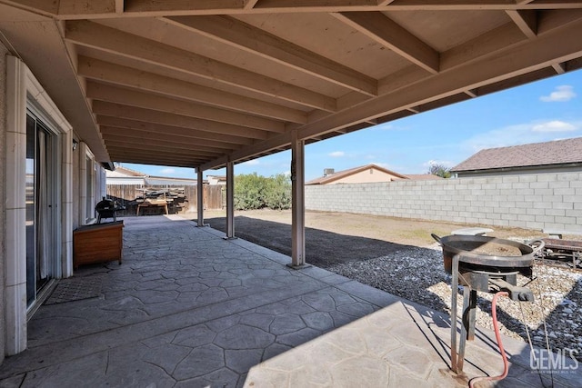 view of patio featuring a fenced backyard