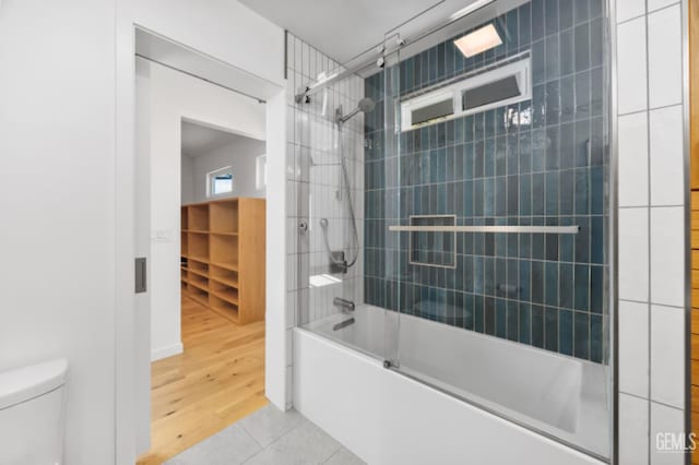 662 Woodland Ct, Arroyo Grande, CA 93420 - bathroom with enclosed tub / shower combo and tile patterned floors