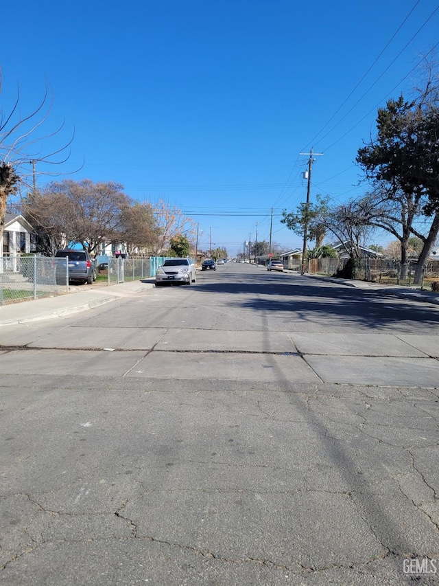 view of road featuring sidewalks