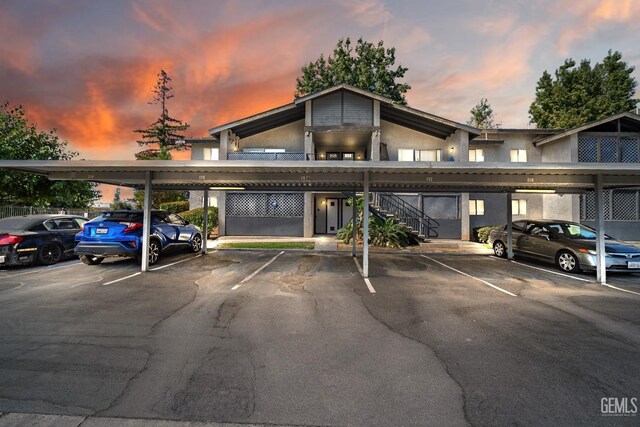 exterior space featuring a carport