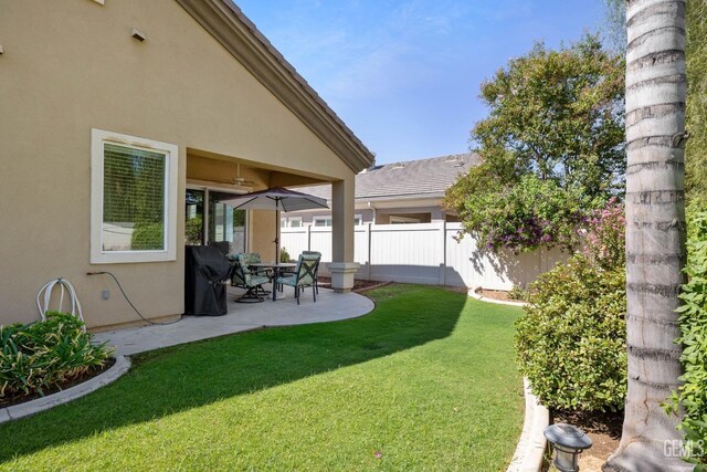 view of yard featuring a patio