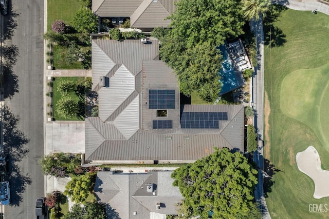 aerial view with view of golf course