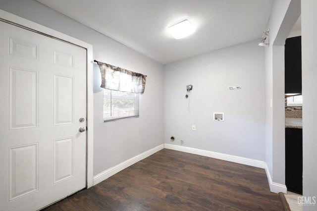 2200 Park Way, Bakersfield, CA 93304 - washroom with washer hookup, baseboards, wood finished floors, and hookup for a gas dryer